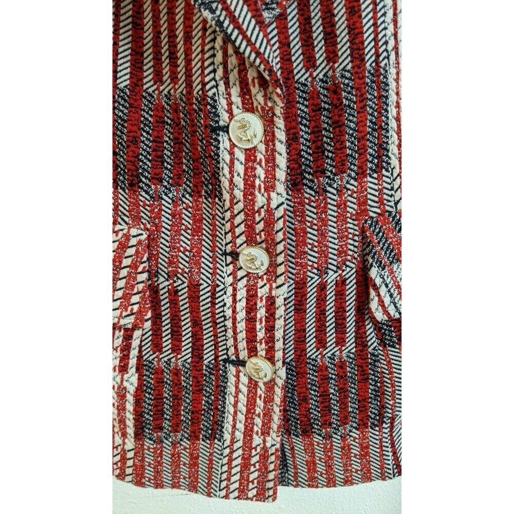 Women's Cabi Patchwork Blazer #6028 Red White Blue Classic Jacket XS EXCELLENT! - Picture 6 of 13